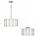 Bodie Dual Mount Pendant - Brushed Nickel / White