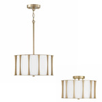 Bodie Dual Mount Pendant - Brass / White