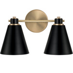 Bradley Bathroom Vanity Light - Aged Brass / Black