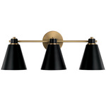Bradley Bathroom Vanity Light - Aged Brass / Black