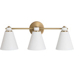 Bradley Bathroom Vanity Light - Aged Brass / White