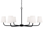 Brody Chandelier - Matte Black / White Fabric