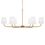 Brody Chandelier - Aged Brass / White Fabric