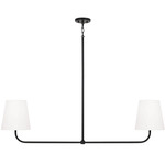 Brody Linear Pendant - Matte Black / White Fabric