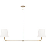Brody Linear Pendant - Aged Brass / White Fabric