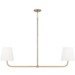Brody Linear Pendant - Aged Brass / White Fabric