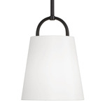 Brody Pendant - Matte Black / White Fabric