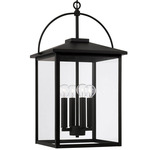 Bryson Outdoor Hanging Lantern - Black / Clear