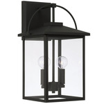 Bryson Outdoor Wall Lantern - Black / Clear