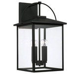 Bryson Outdoor Wall Lantern - Black / Clear