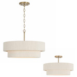 Delaney Dual Mount Pendant - Brass / Bleached Natural Rope