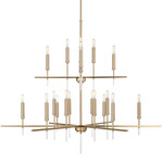 Elora Two Tier Chandelier - Matte Brass / Clear