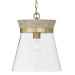 Finn Pendant - Matte Brass / White Wash / Clear