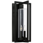 Kent Outdoor Wall Lantern - Black / Clear