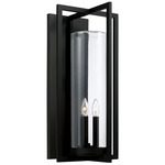 Kent Outdoor Wall Lantern - Black / Clear