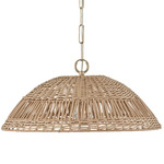 Naomi Dome Pendant - Matte Brass / Natural