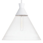 Paloma Glass Pendant - White / Clear