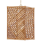 Soleil Foyer Pendant - Matte Brass / Natural Wood