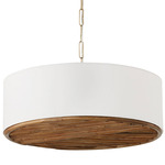 Soleil Pendant - Matte Brass / White Fabric