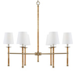 Tulum Chandelier - Matte Brass / White Fabric