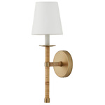 Tulum Wall Sconce - Matte Brass / White Fabric