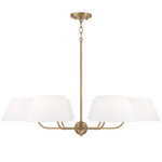Welsley Chandelier - Aged Brass / White Fabric