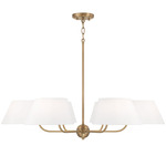 Welsley Chandelier - Aged Brass / White Fabric