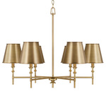 Whitney Chandelier - Aged Brass / White