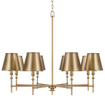 Whitney Chandelier - Aged Brass / White