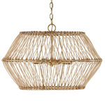 Wren Pendant - Matte Brass / Rattan Brown