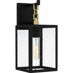 Anchorage Outdoor Lantern - Matte Black / Gold / Clear Seedy