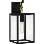 Anchorage Outdoor Lantern - Matte Black / Gold / Clear Seedy