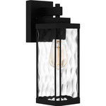 Balchier Outdoor Lantern - Matte Black / Clear Hammered