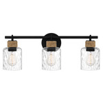 Baltic Bathroom Vanity Light - Matte Black / Clear Water