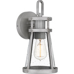 Barber Outdoor Wall Lantern - Antique Brushed Aluminum / Clear Seedy