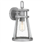 Barber Outdoor Wall Lantern - Antique Brushed Aluminum / Clear Seedy
