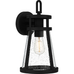 Barber Outdoor Wall Lantern - Matte Black / Clear Seedy