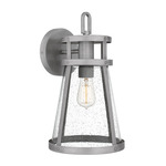 Barber Outdoor Wall Lantern - Antique Brushed Aluminum / Clear Seedy