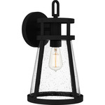 Barber Outdoor Wall Lantern - Matte Black / Clear Seedy