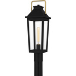 Buckley Outdoor Post Light with Round Fitter - Matte Black / Clear Beveled