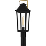Buckley Outdoor Post Light with Round Fitter - Matte Black / Clear Beveled
