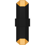 Chasm Outdoor Lantern - Matte Black / Gold / Black