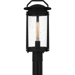 Clifton Outdoor Post Light with Round Fitter - Earth Black / Clear Seedy