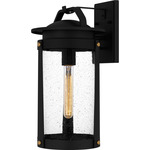 Clifton Outdoor Wall Lantern - Earth Black / Clear Seedy