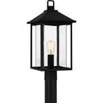 Fletcher Outdoor Post Light with Round Fitter - Earth Black / Clear