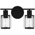 Isla Bathroom Vanity Light - Matte Black / Clear Beveled