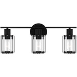 Isla Bathroom Vanity Light - Matte Black / Clear Beveled