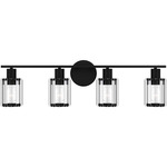 Isla Bathroom Vanity Light - Matte Black / Clear Beveled