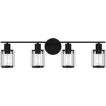 Isla Bathroom Vanity Light - Matte Black / Clear Beveled