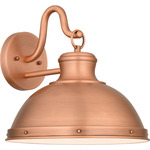 Jameson Outdoor Wall Lantern - Aged Copper / White